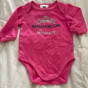 Broncos Princess Pink Baby Onesie